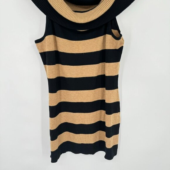 Cache Cold Shoulder Sleeveless Cowl Neck Striped Sweater Tunic Size large - Picture 4 of 9